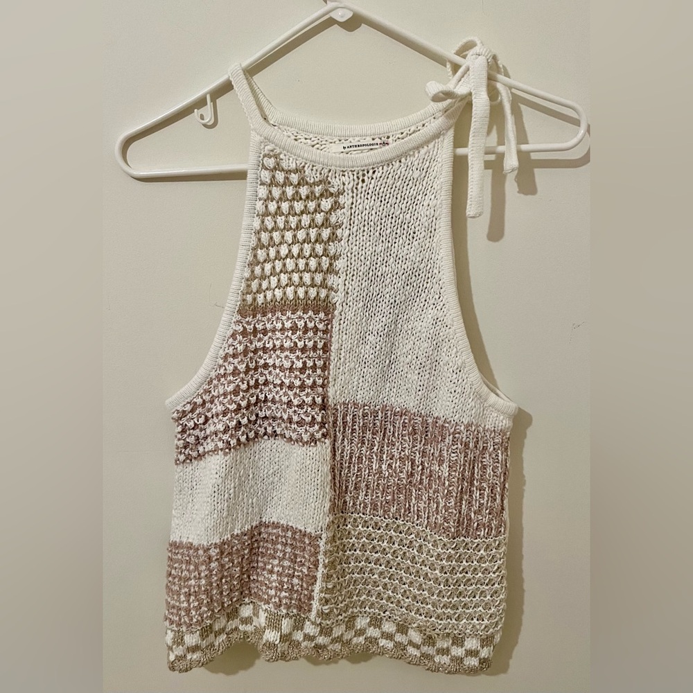 Anthropologie Patchwork Knit Tank Top